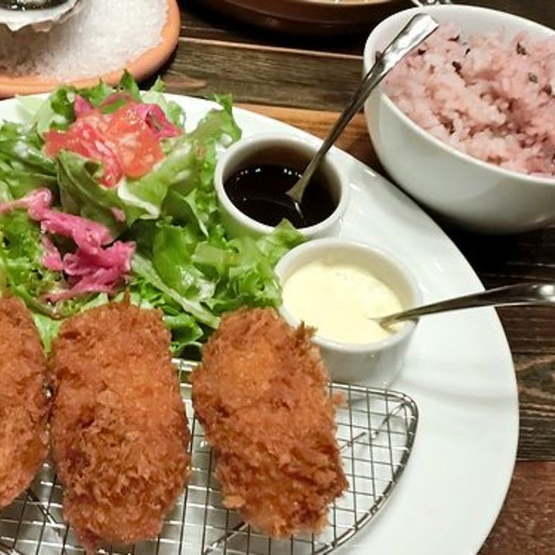 カキフライセット3ピース(Deep Sea Oysters Seafoodウォーターグリル キッチン キッテ博多店)