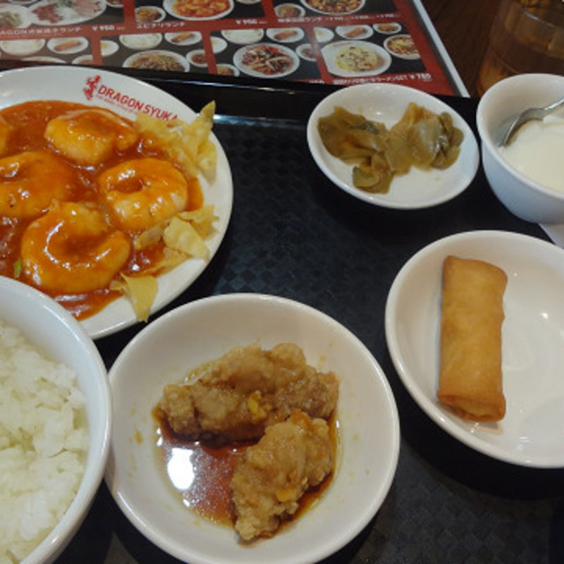 海老チリ定食(DRAGON酒家 )