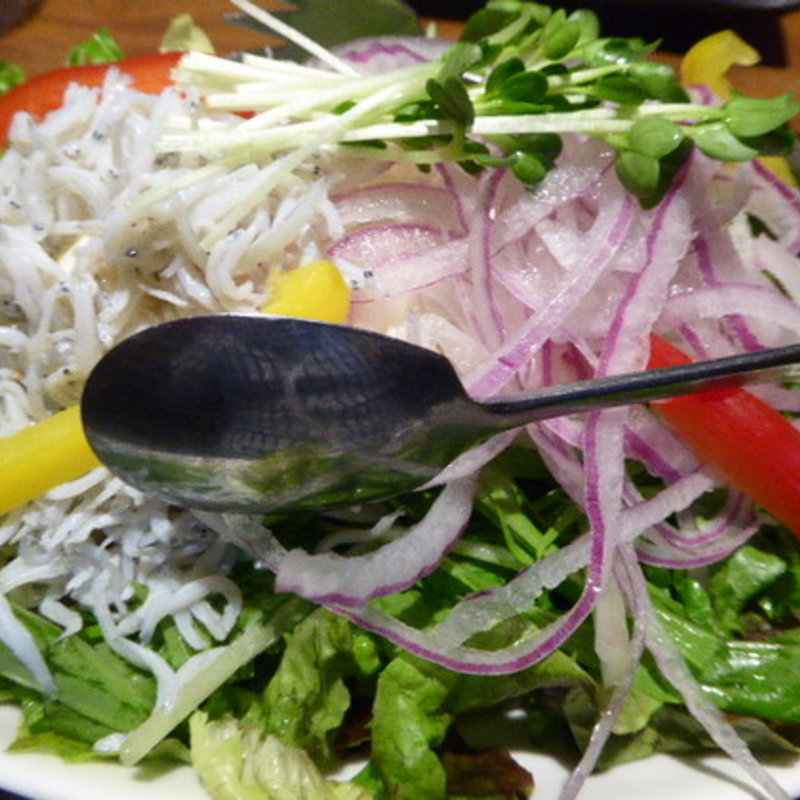 大根とジャコのサラダ。(IZAKAYA さがみ （いざかや　さがみ）)