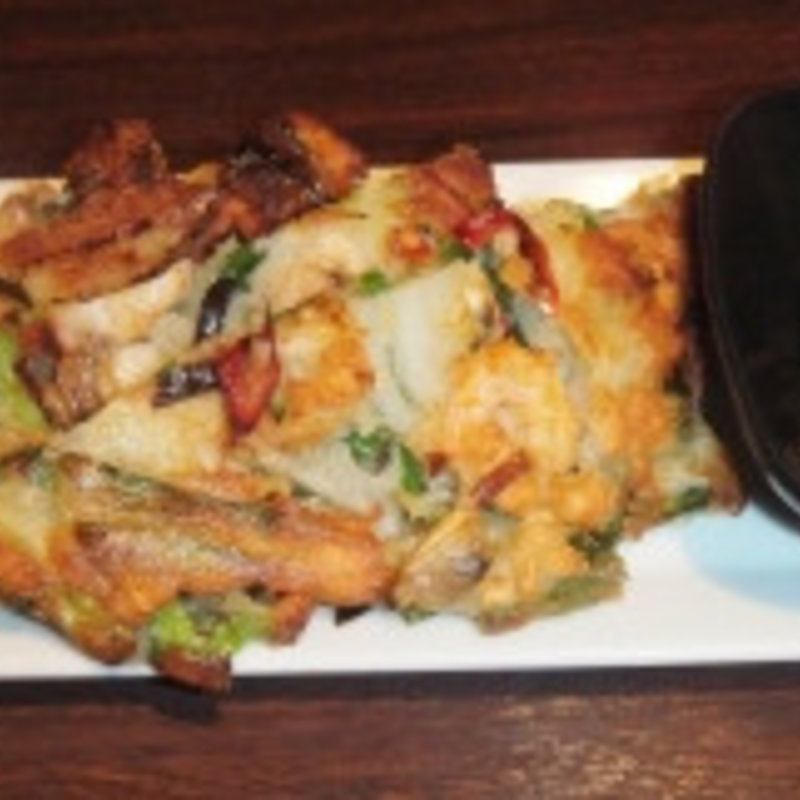 海鮮ねぎチヂミ(長寿韓酒房　銀座)