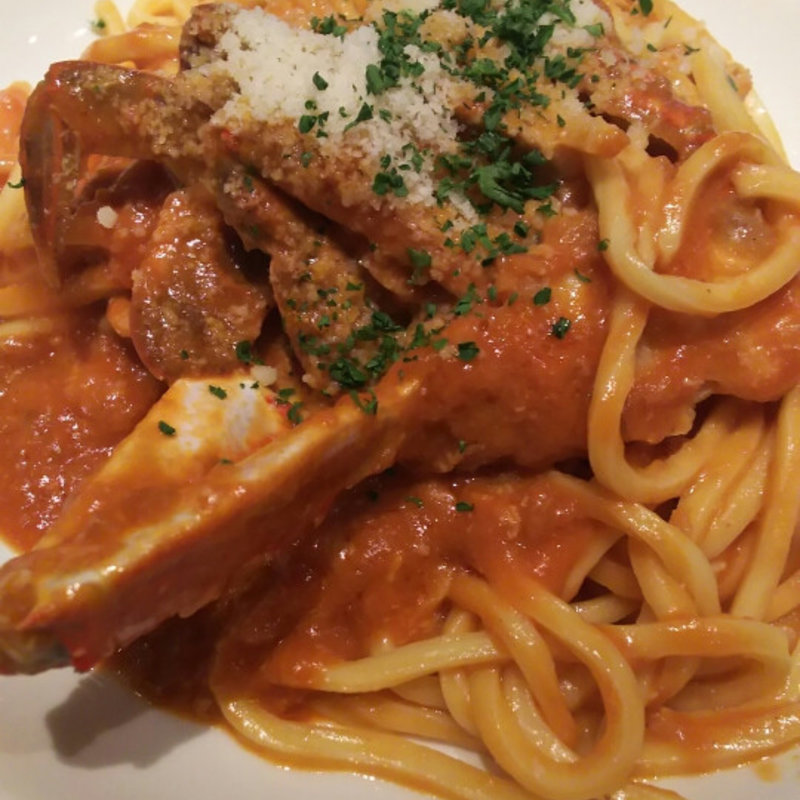 ワタリガ二のトマトクリームパスタ(ポタパスタ 渋谷店)