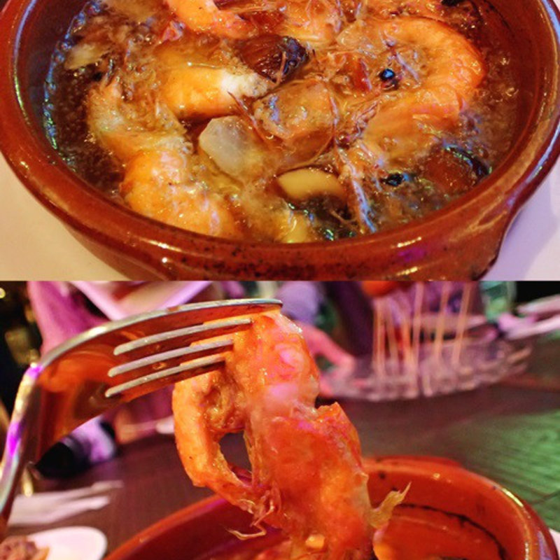 有頭海老とマッシュルームのアヒージョ(SPANISH DINING Rico)