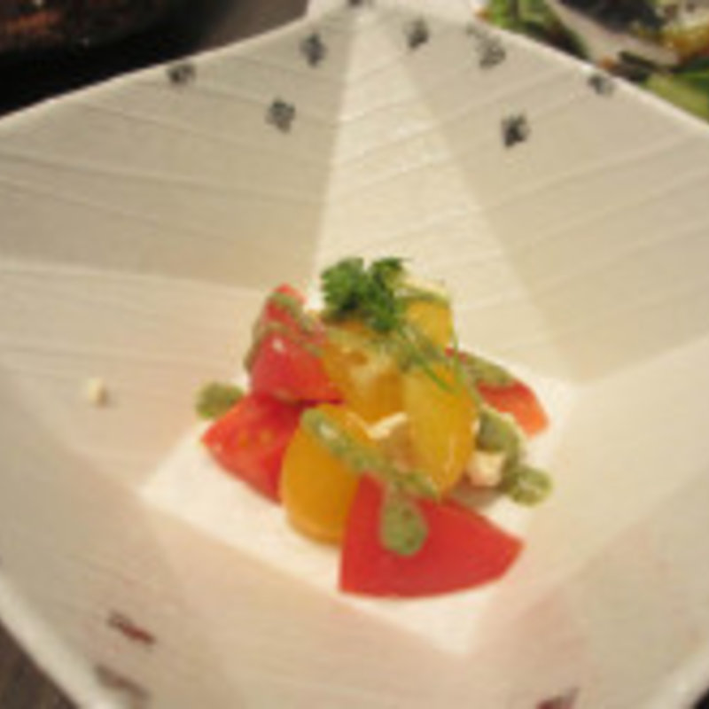 西京味噌漬けのクリームチーズとフルーツトマト
(SHARI THE TOKYO SUSHI BAR)