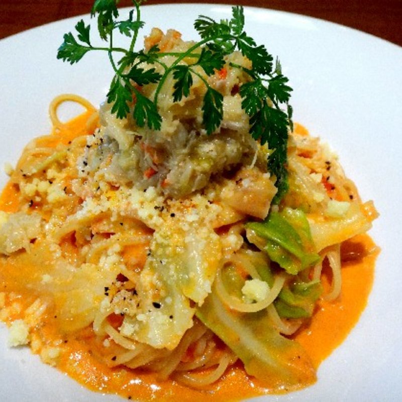 ズワイガニとキャベツのトマトクリームパスタランチ(THE CAMP CAFE & GRILL)