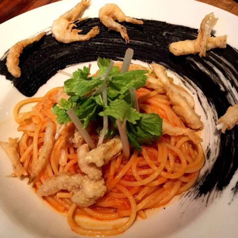 白えびといかのイカスミスパゲティ(TORATTORIA Babbo)