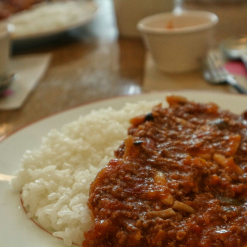 ミートソースごはん(アッコーヒー？ （accoffee？）)