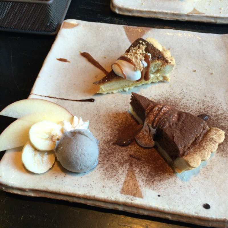 本日のcake 2種ハーフ＋アイス添え(アトリエフェリス （art+eat atelier feliz）)