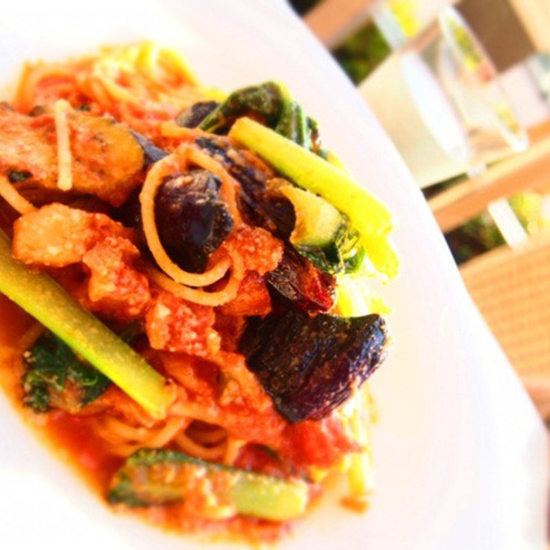 茄子のトマトパスタ(アニヴェルセル カフェ みなとみらい横浜)