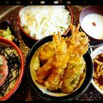 ミニ海老3本天丼とミニネギトロ丼とミニうどんのトリオセット(いっちょう 上田秋和店 )