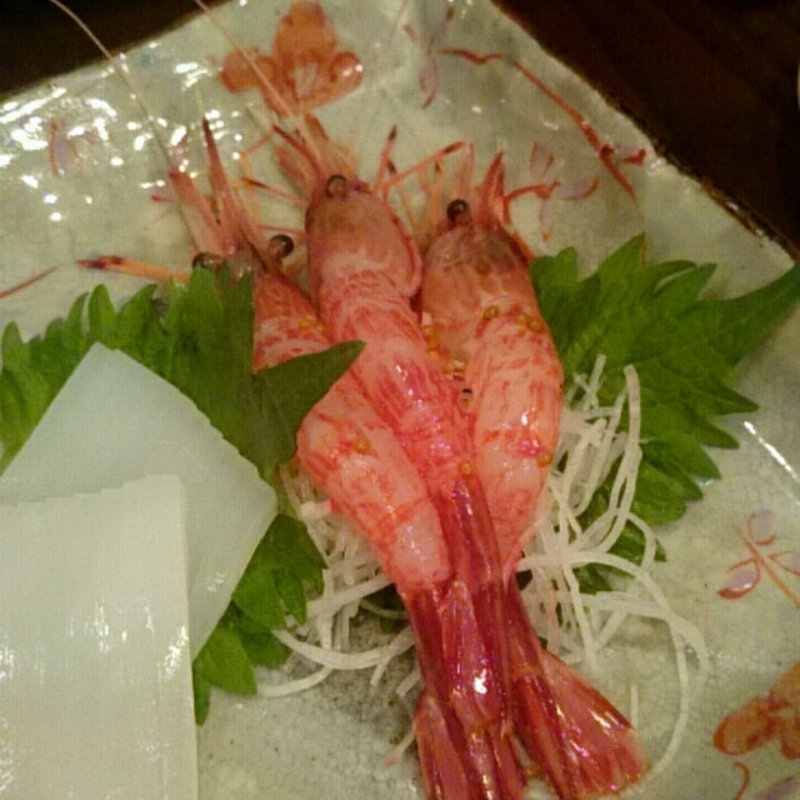 しまエビと赤イカの刺身(いっぷく )