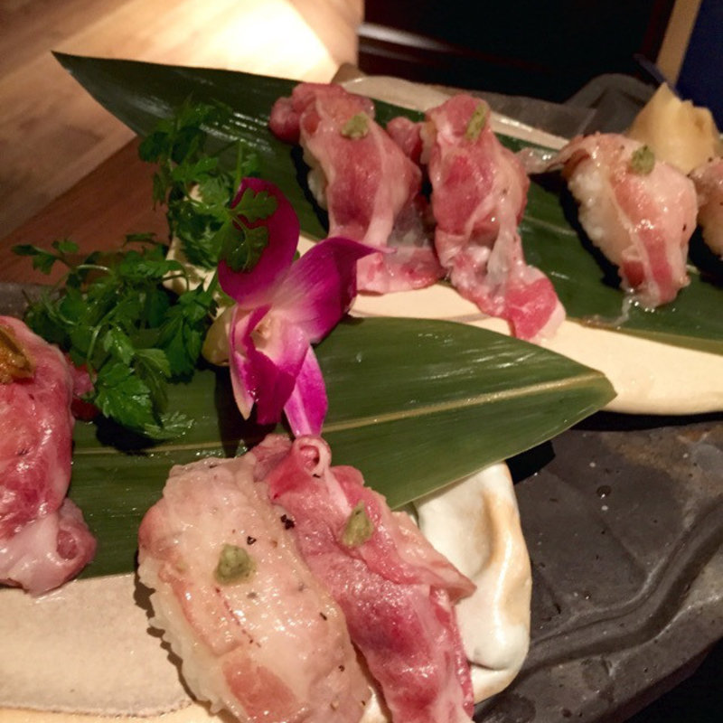 イベリコ豚炙り寿司(イベリコ豚専門店 IBERICO－YA （イベリコ屋）北新地店)