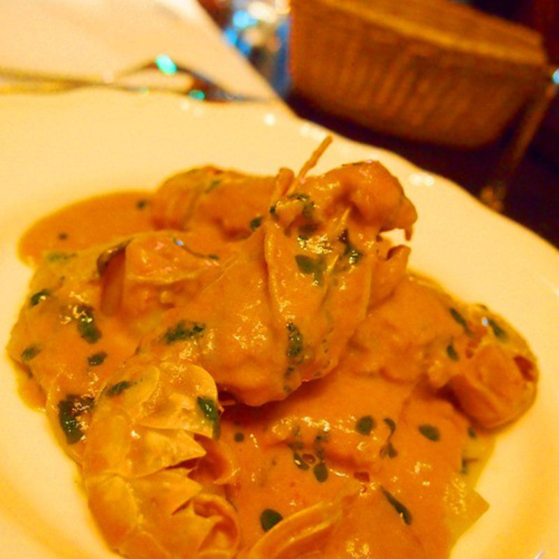 パッパルデッレ、手長海老のトマトクリームソース(イル・マニフィコ)