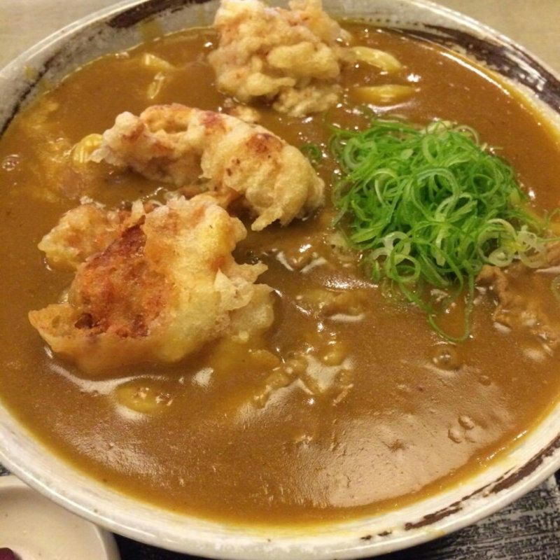 鶏天カレーうどん(花鳥風月庵)
