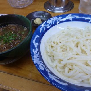 カス肉つけ麺(うどんの富久 )