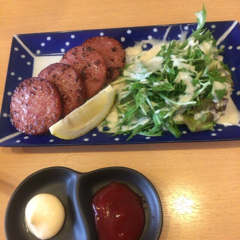 雲仙ハムのソテー(かくれ酒場 うどん大學)