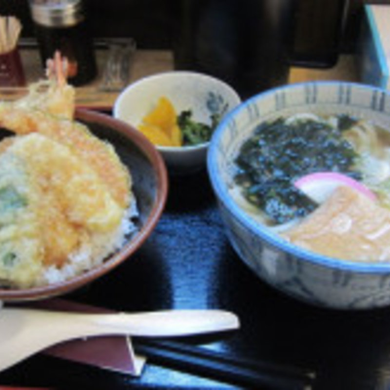 市天丼セット（温）(うどん市 船橋店)