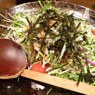 水菜とジャコのサラダ(麺処 おおぎ 蓬莱町店)