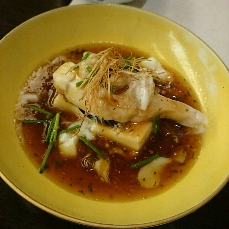 くえとお豆腐の蒸し物(おおさか料理 淺井)