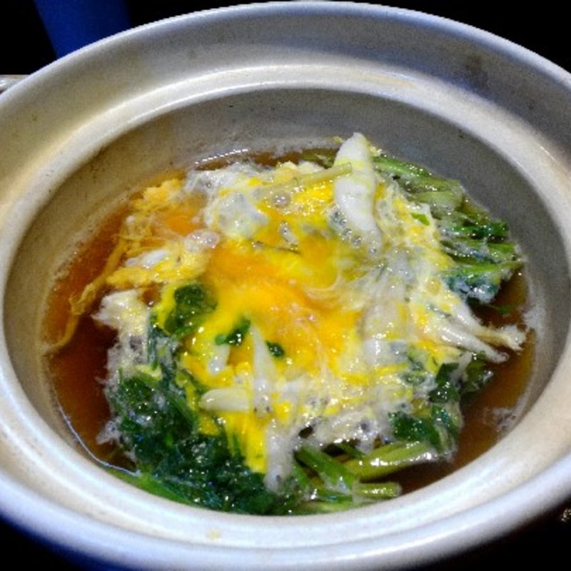 せりと白魚の卵とじ(おだい処近次)