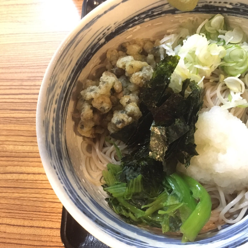 冷しぶっかけしじみ天おろしそば(そば処 はまなす)