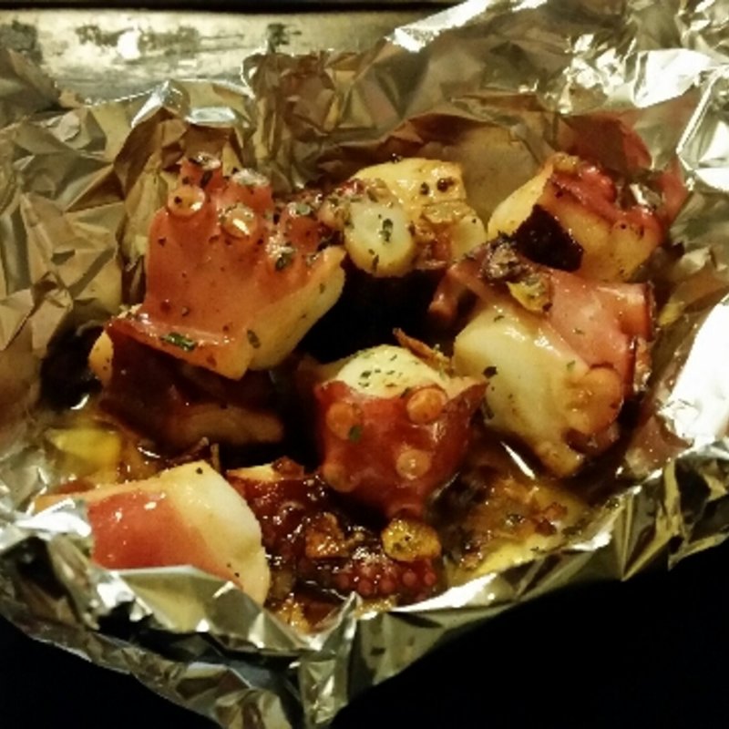 タコのガーリック炒め(お好み焼研究所 海や)