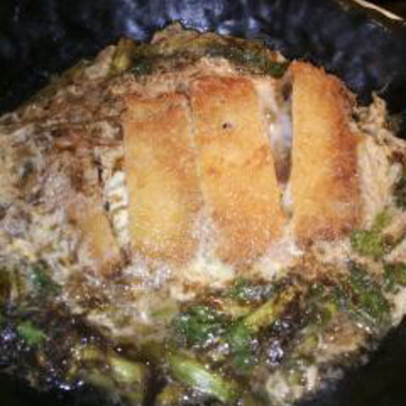 チーズ入り宮城産大穴子と芹の卵とじ(活食·隠れ酒蔵かけはし 総本店)