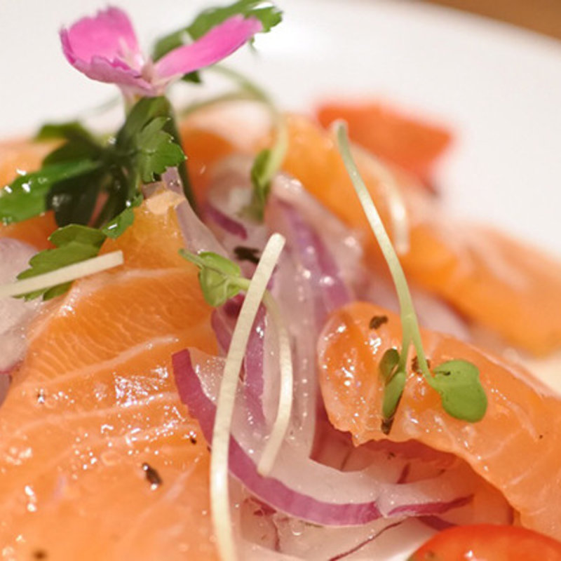 サーモンのカルパッチョ(カジュアルダイニング ちゃあむ)