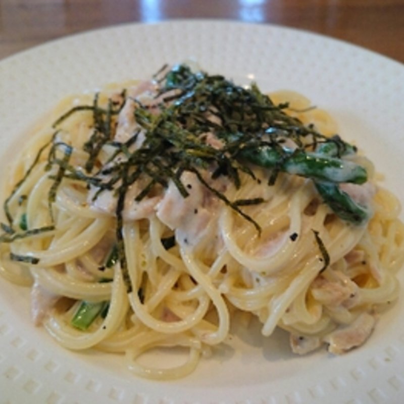 ツナのわさびクリーミーパスタ(かふぇ そーにょ （Cafe Sogno with dog）)