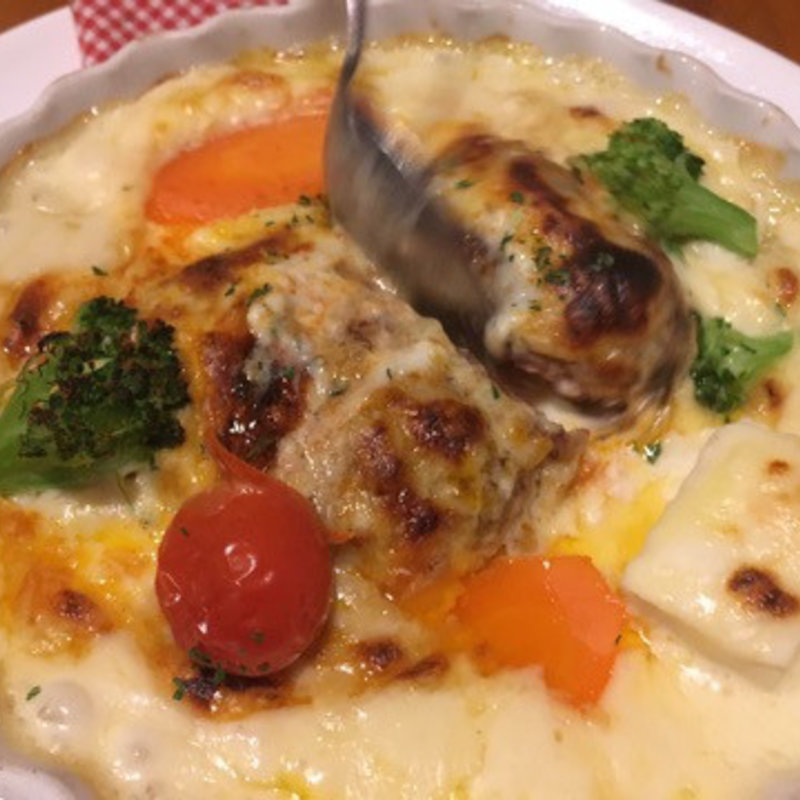 チーズグラタン風ハンバーグ(カプチーノ )