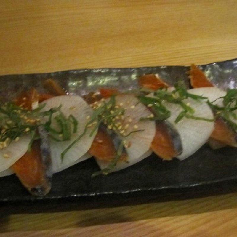 へしこの刺身大根スライス添え(かんきち 福井下馬店 )