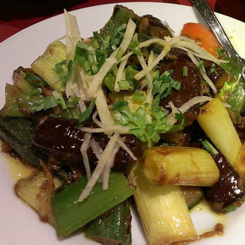 オクラ・なす・白葱炒め(カンティプール)