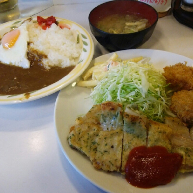 ポークピカタ＆帆立フライ定食(キッチンニュー早苗)