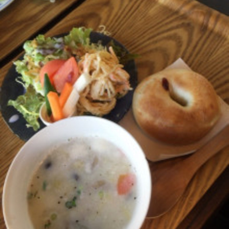スープとベーグルランチセット(キッチングリーン)