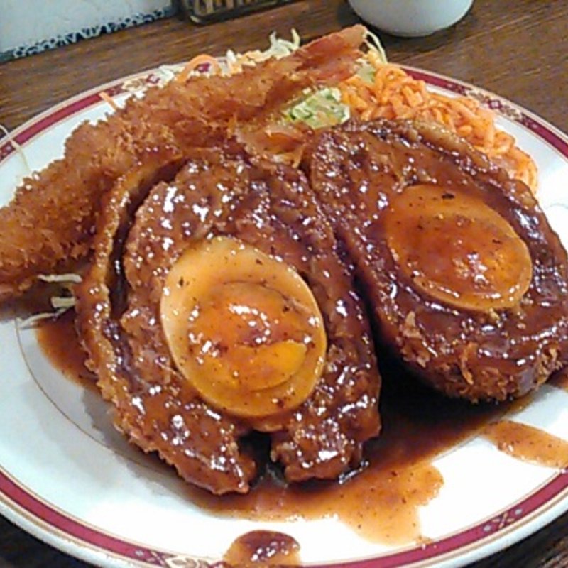 スコッチエッグとエビフライ定食(キッチン 大正軒(タイショウケン))