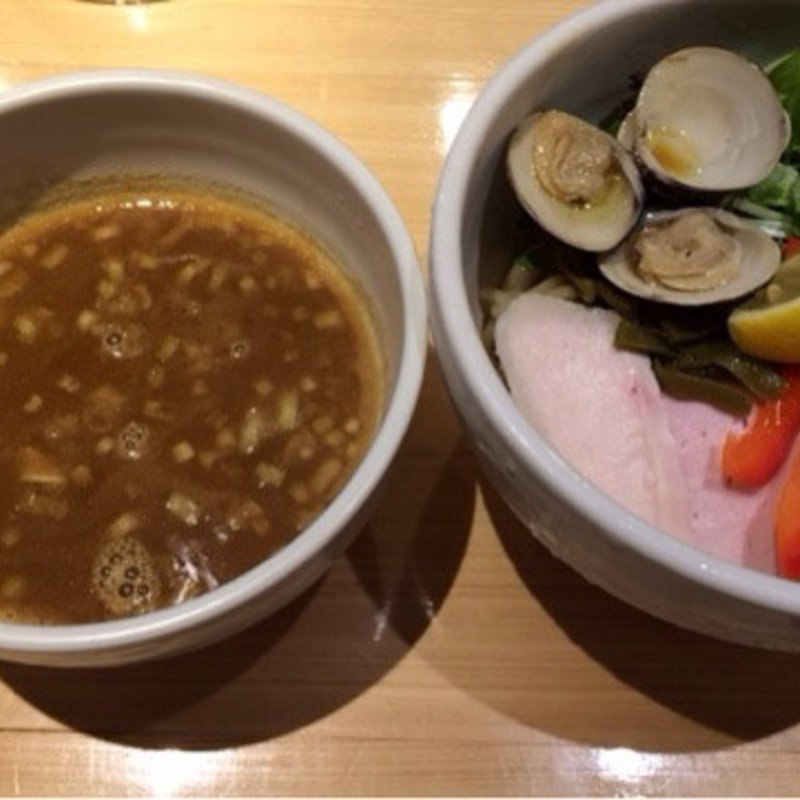 鶏と蛤の濃厚つけ麺(ギンザヌードル むぎとオリーブ)