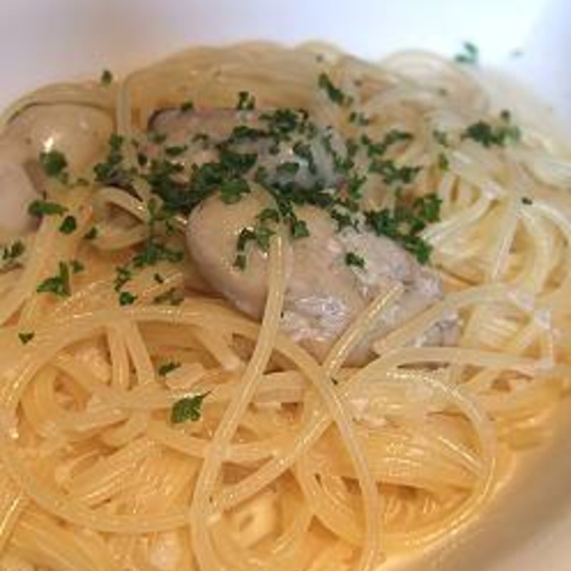 カキのクリームソースパスタ(クッチーナ いわなが)