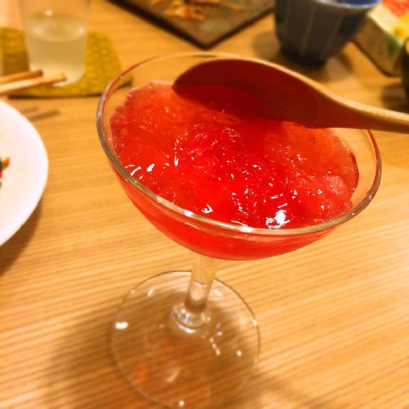 スイカとゼリーのデザート(くらかけ)