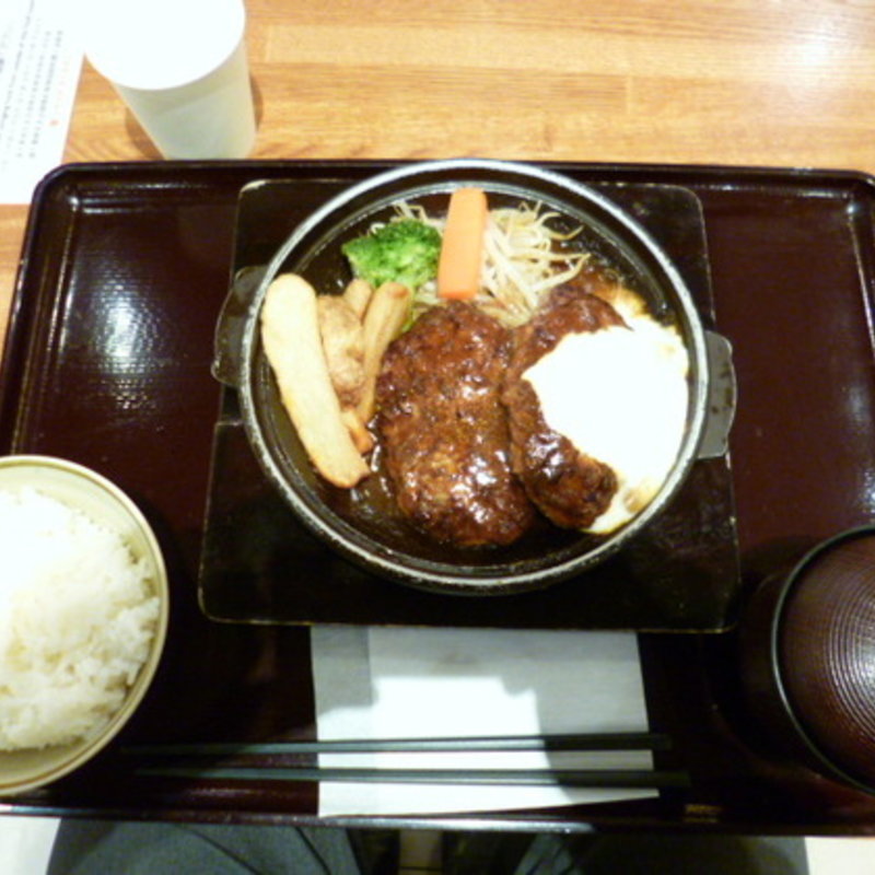 ダブルハンバーグ(ご飯味噌汁付き デミグラス＆チーズ)(グリル カキヤス 東京スカイツリータウン・ソラマチ店 )