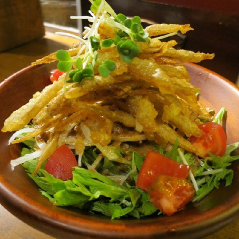 カリカリごぼうのサラダ(焼鳥ダイニングごくう 新橋本店)