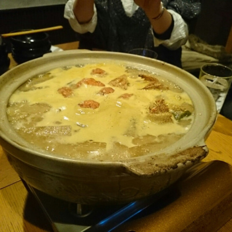 牡蠣と柿の朴葉味噌焼き(こなから)