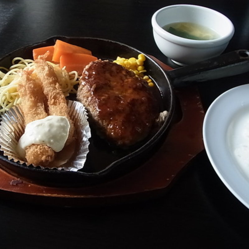 海老フライハンバーグセット(こばやし亭 )