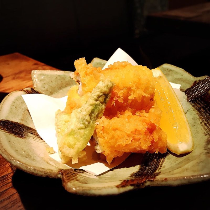 穴子とたらの芽の天ぷら(夕月)