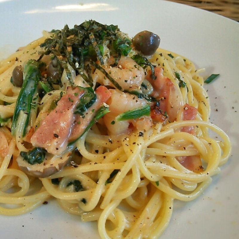 ベーコン&エビのクリームパスタ(ハーフ)(スープストックス （SOUP STOCS）)