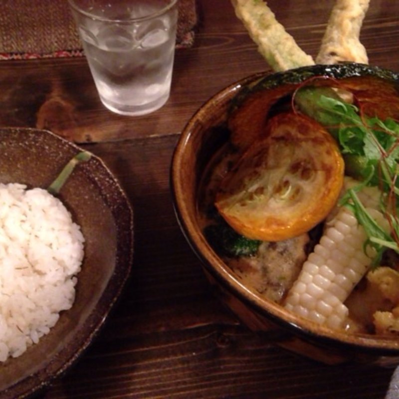 夏野菜カレー1辛（アスパラ天トッピング）(ソウルストア （SOUL STORE）)