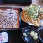 山菜かき揚げもりそば