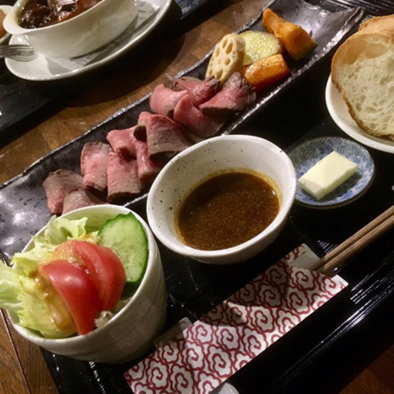和牛モモローストビーフセット(ちーふのお店)