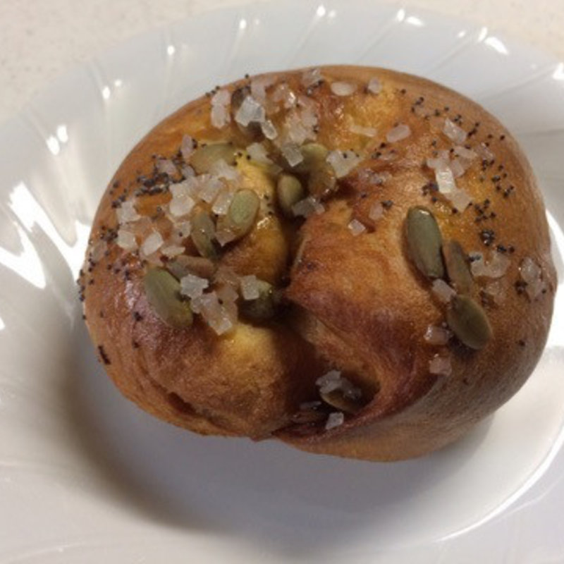 かぼちゃシナモンクリーム&大納言小豆(テコナ　ベーグルワークス)