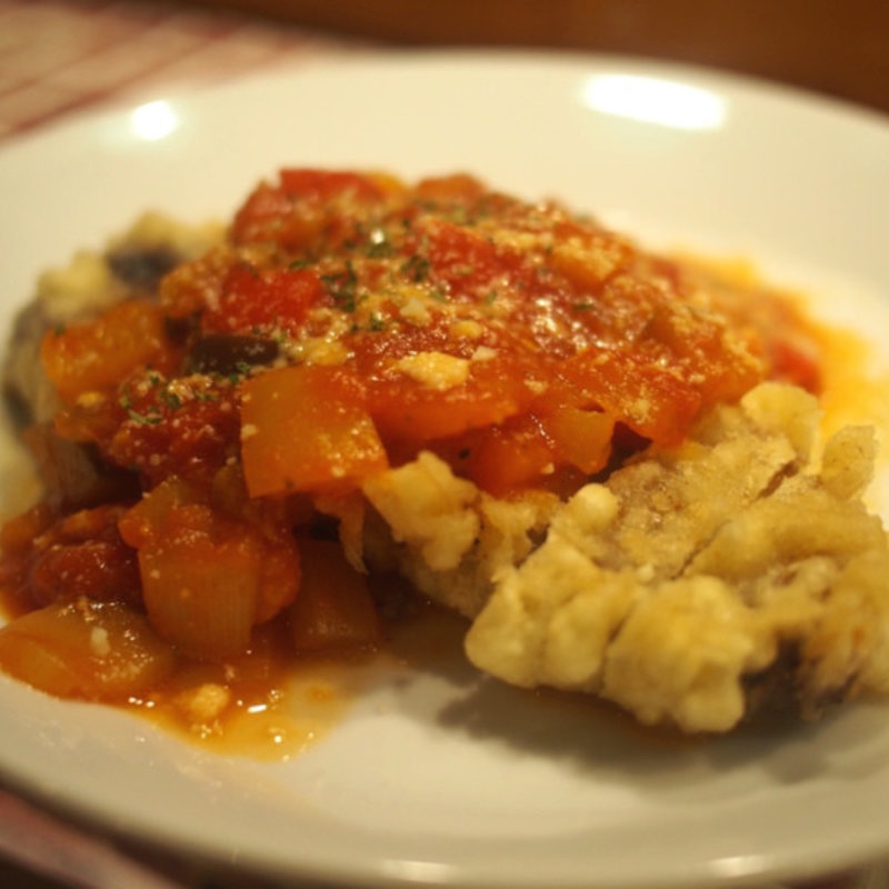 三元豚“ポークソテー”にラタトゥイユをソースで(テンプラ　ワバル)