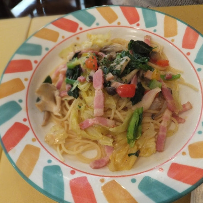 ベーコンと野菜のビアンコのスパゲティ(テンポ ディ ケイ （Tempo di K）)