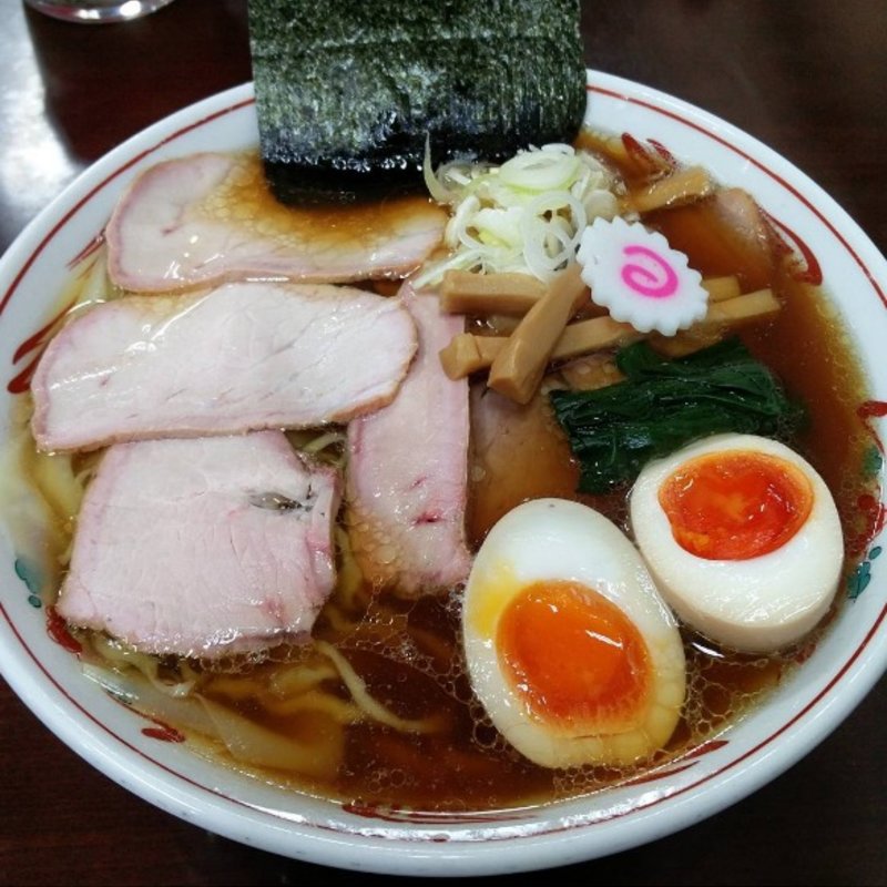 焼豚ワンタン麺 味玉入り(しょうが醤油) (とら食堂 松戸分店 )